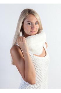  White rex fur neck warmer